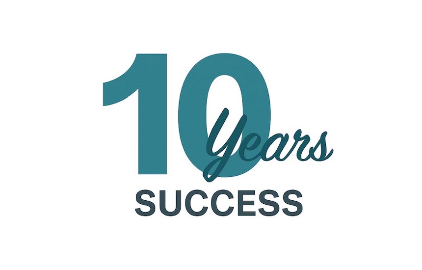 CARGOMETER feiert 10 Jahre – Jubiläumsbild mit Zahl 10 und Hinweis auf ein Jahrzehnt Innovation in der dynamischen Frachtvermessung.