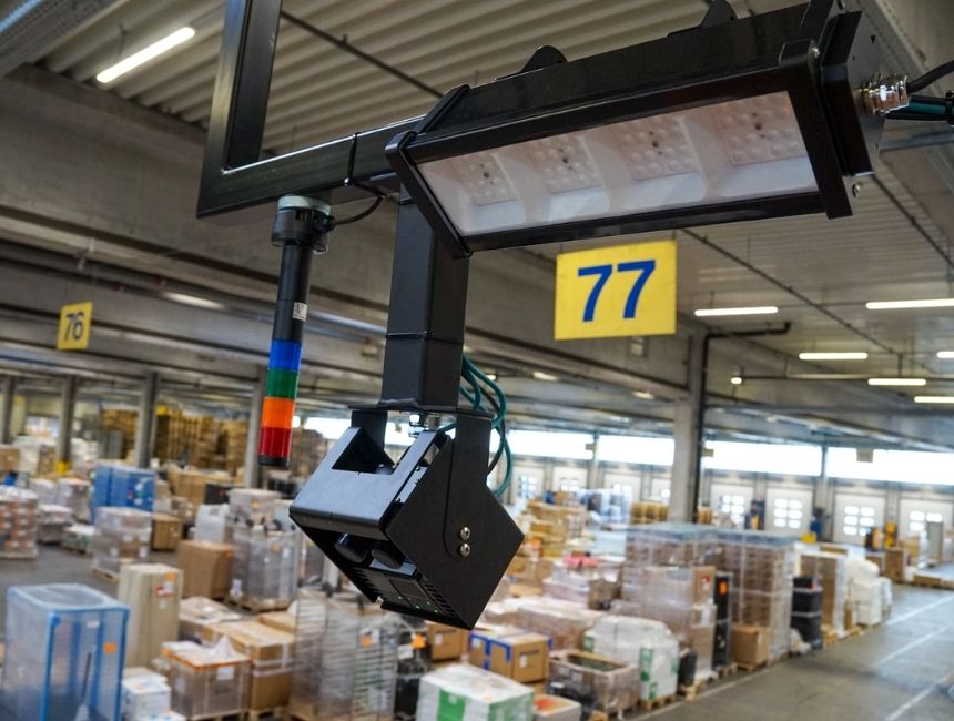 CARGOMETER Frachtvermessungstechnik im In-Floor-Chain-Conveyor bei Streck